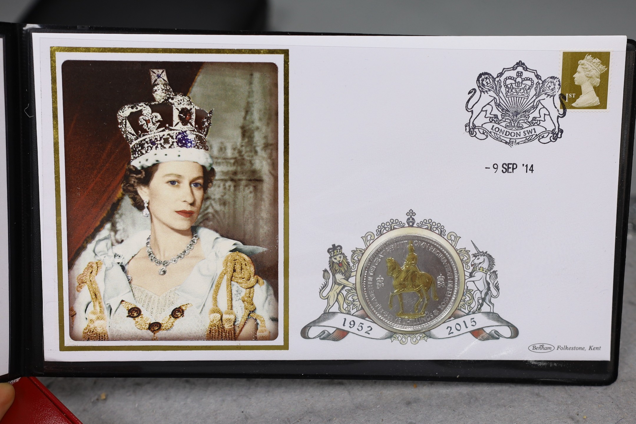 Five assorted silver proof sets.